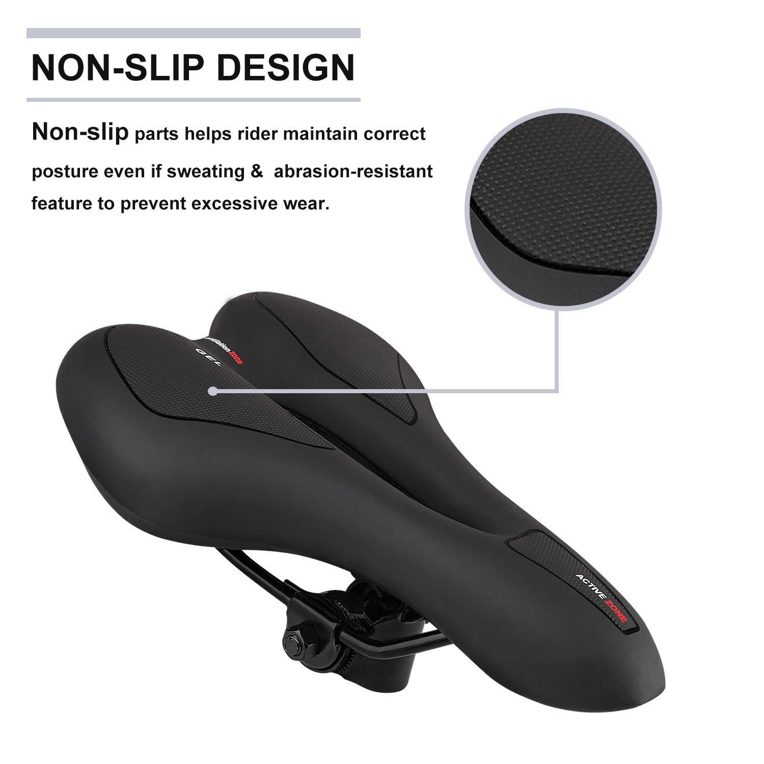 Comfort Gel Bike Seat – Non-Slip Saddle With Vent Cutout For Men